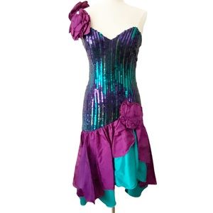 Vintage 80s Alyce Designs Prom Dress